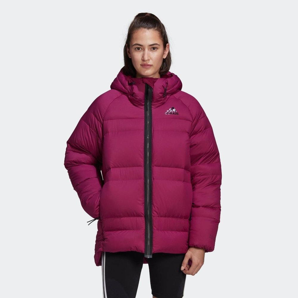 NEW Adidas Size Small S Womens COLD.RDY Burgundy 2 in 1 Down Jacket FT2458
